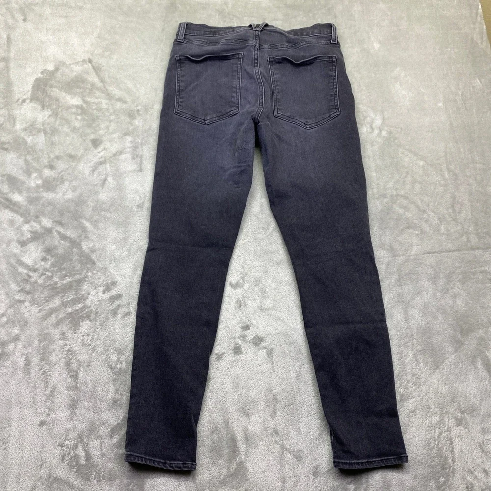 Veronica Beard Debbie High Rise Ankle Skinny Jeans Black Button Fly 30 Fits 29